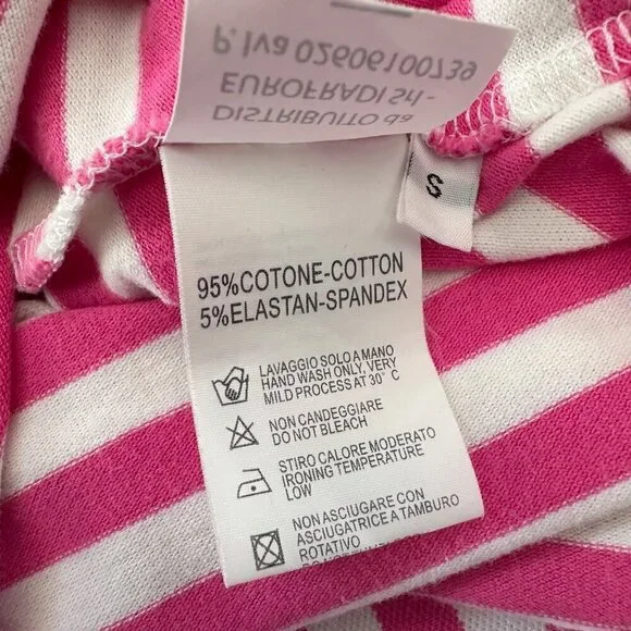 FRADI Men's Pink Striped S/S Polo Shirt Colorful Vibrant 90's Y2K, Size S - Picture 6 of 6